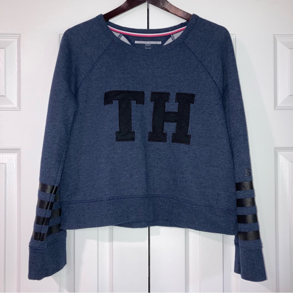 Tommy Hilfiger Sport Blue Long Sleeve Crew Neck Sweater Medium
